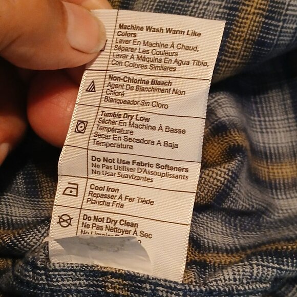 Carhartt Men's Relax Fit Large Tall Gray Plaid Shirt (0306A4) - Picture 7 of 8